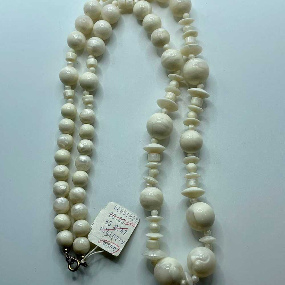 Grandma Jewelry- Beaded Womens Necklace Off-White… - image 8