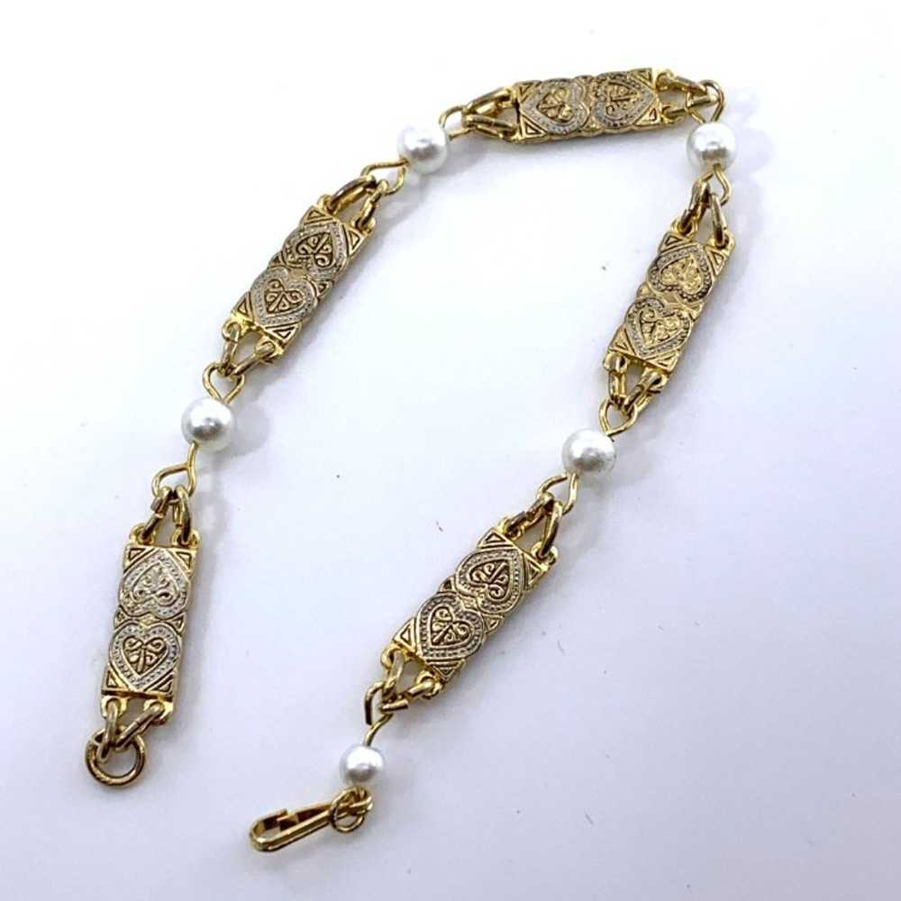 Bracelet Damascene Pearls Vintage - image 1