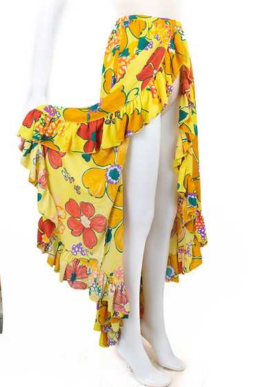 1970s Floral Wrap Skirt
