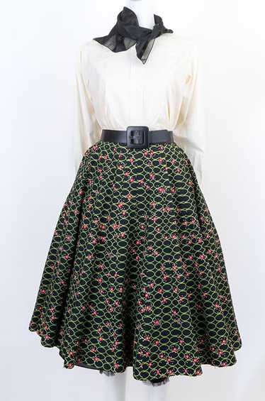 Midcentury Perfect 1950s Cotton Circle Skirt