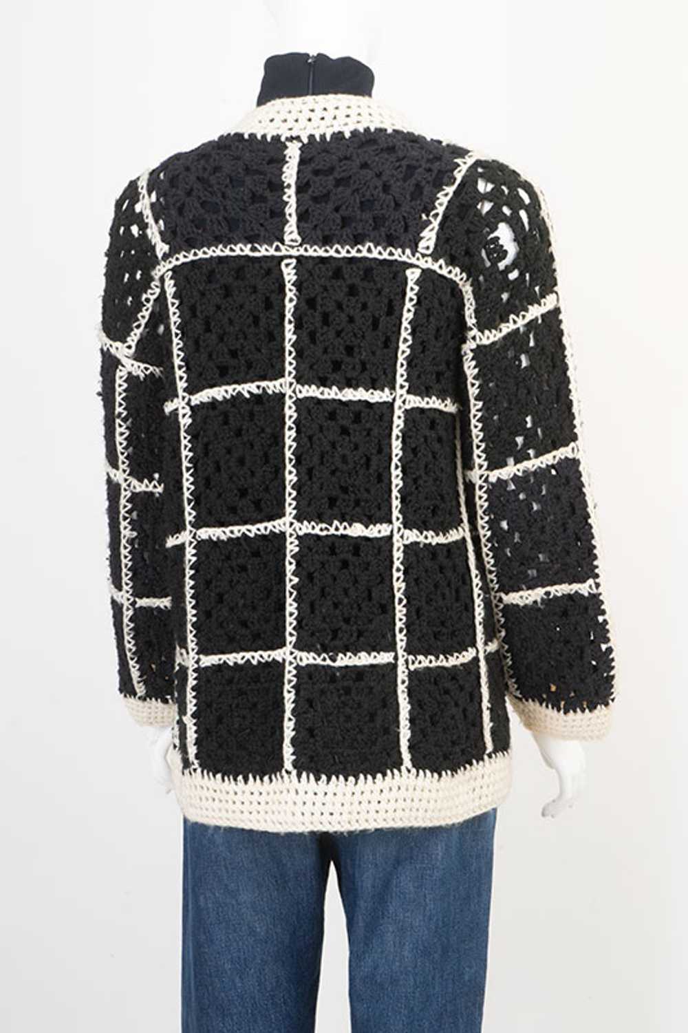 1970s Hand Made Macrame Patchwork Cardigan Jacket - image 4