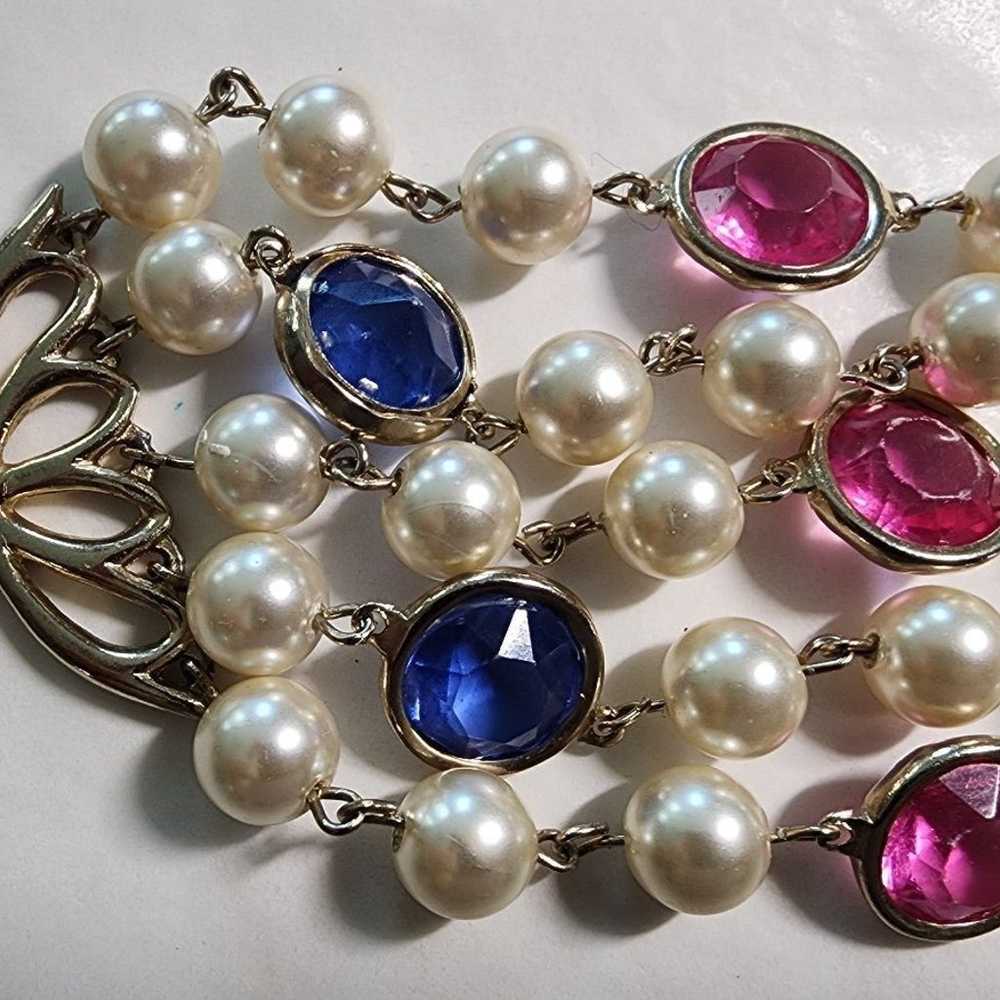 Mid century vintage multi colored necklace/bracel… - image 10