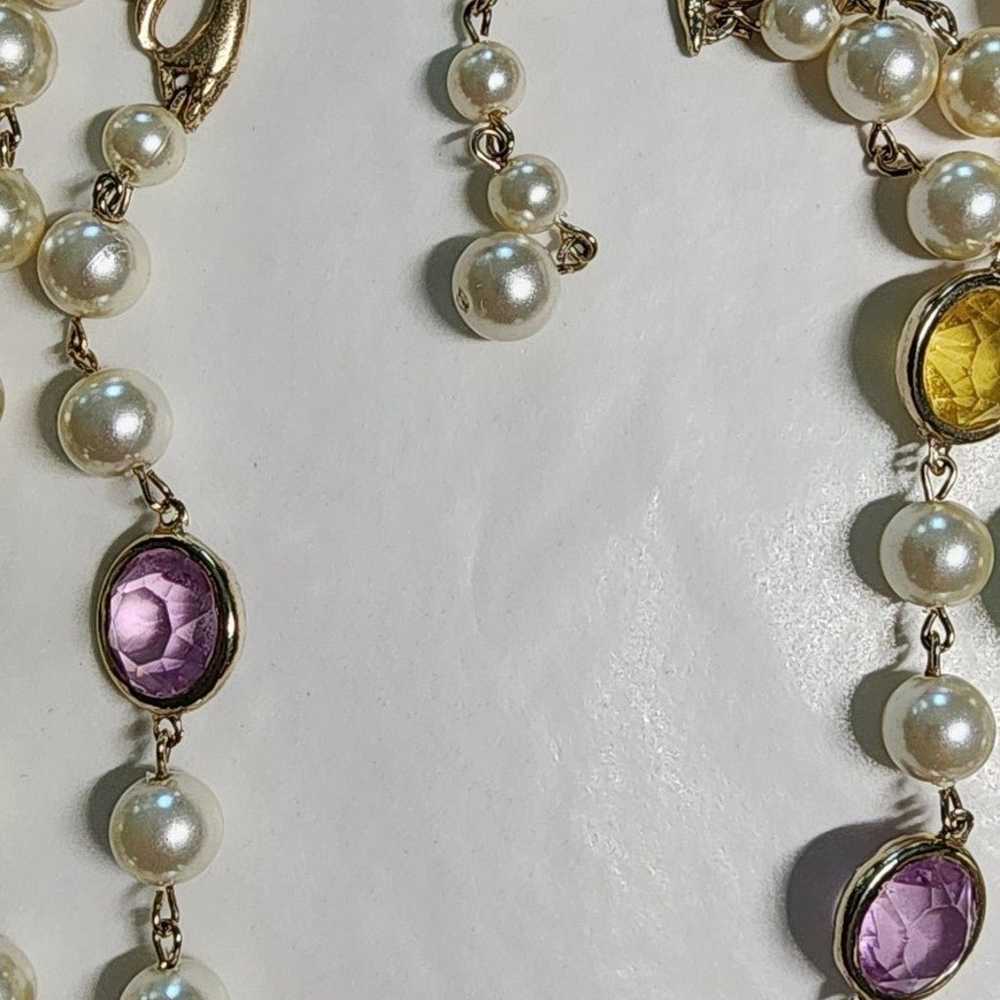 Mid century vintage multi colored necklace/bracel… - image 3