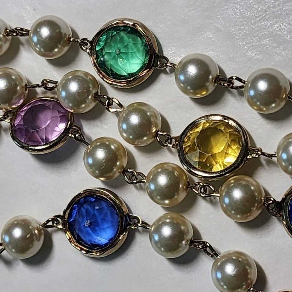 Mid century vintage multi colored necklace/bracel… - image 4