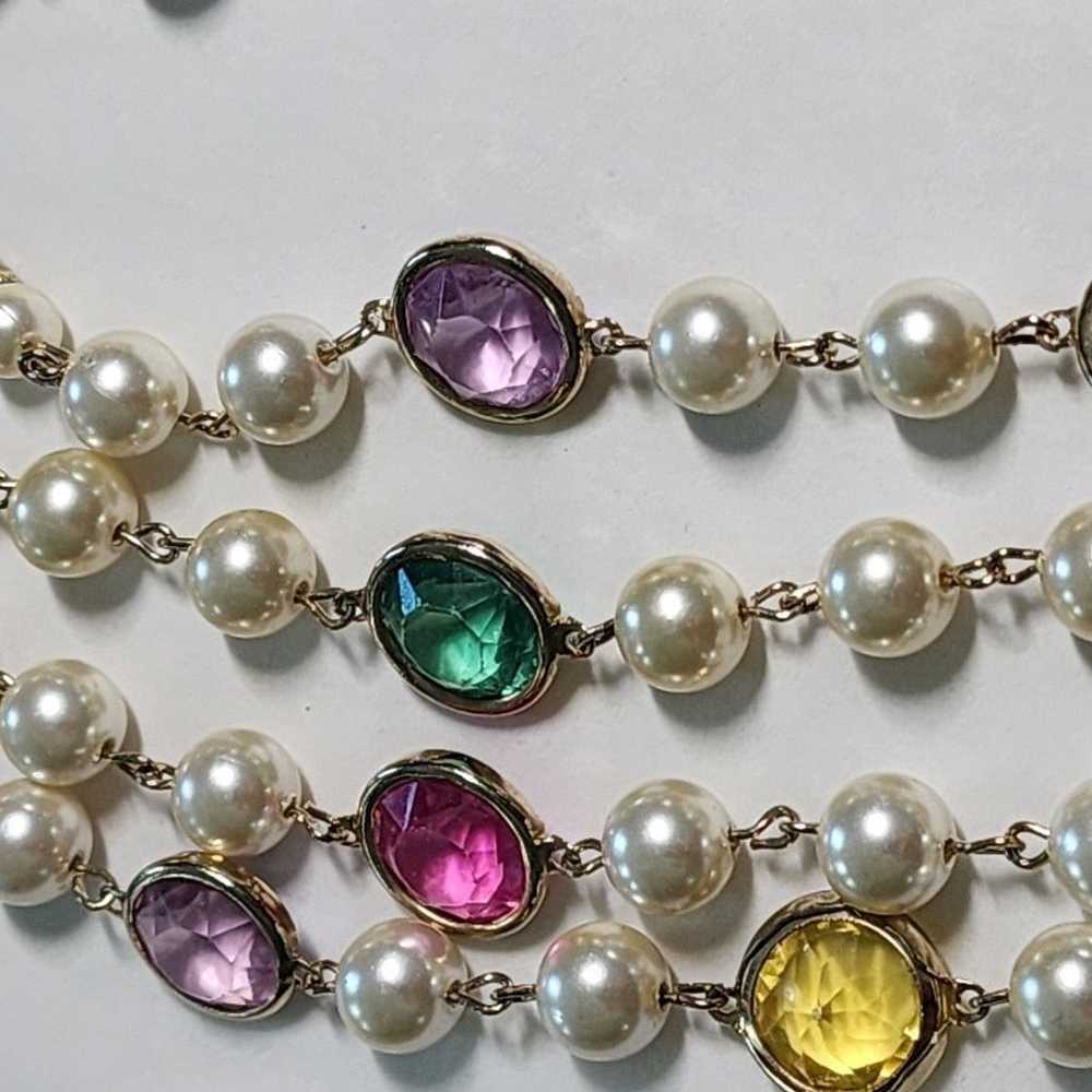 Mid century vintage multi colored necklace/bracel… - image 5