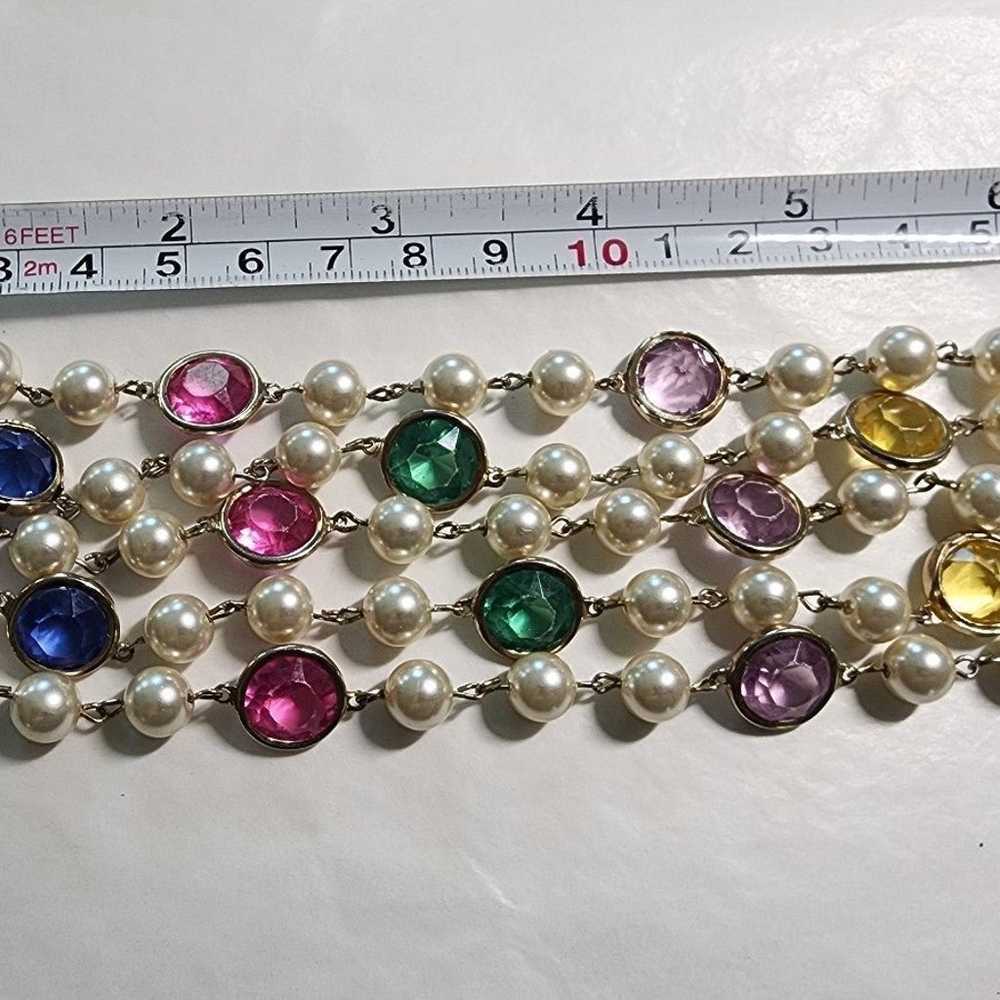 Mid century vintage multi colored necklace/bracel… - image 9