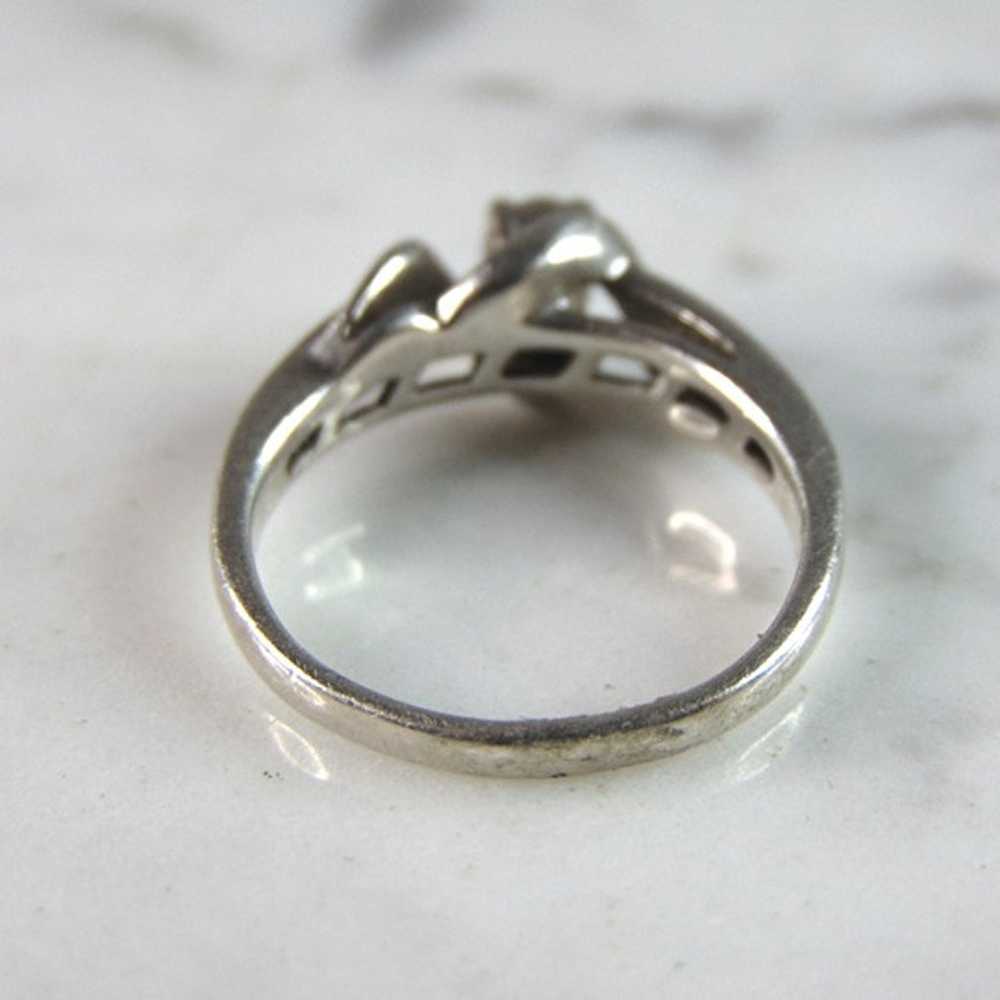Womens Sterling Silver Modernist CZ Ring 3.3g E10… - image 3