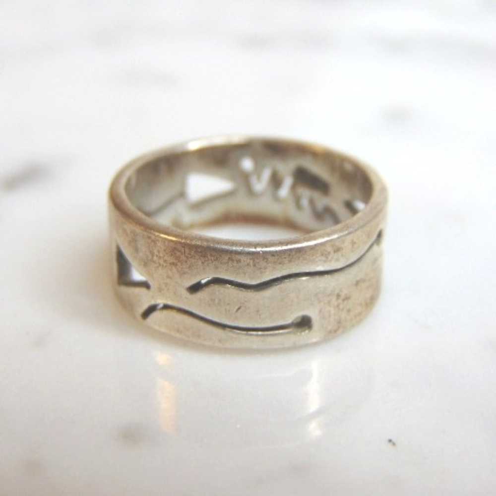 Sterling Silver Modernist Ring E2379 - image 2