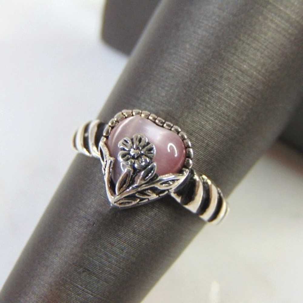 Sterling Silver Fashion Heart Ring E2143 - image 1