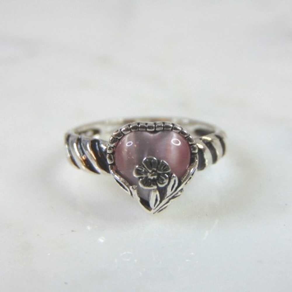 Sterling Silver Fashion Heart Ring E2143 - image 2