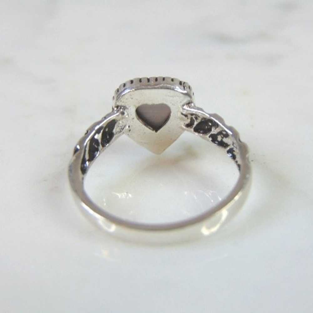 Sterling Silver Fashion Heart Ring E2143 - image 3