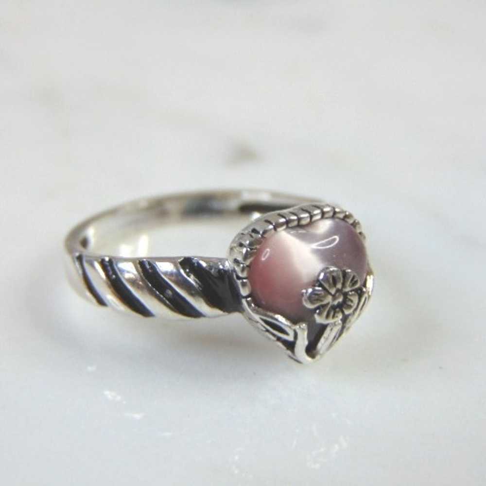 Sterling Silver Fashion Heart Ring E2143 - image 4