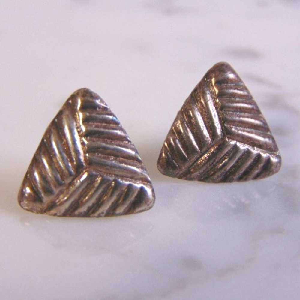 Sterling Silver Modernist Earrings E4351 - image 2