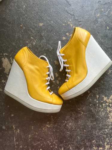 Jil Sander Yellow Platform Lace Ups 6.5