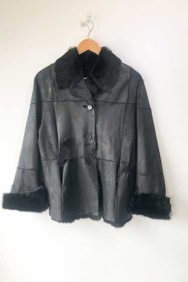 Vintage Black Fur Patchwork Jacket