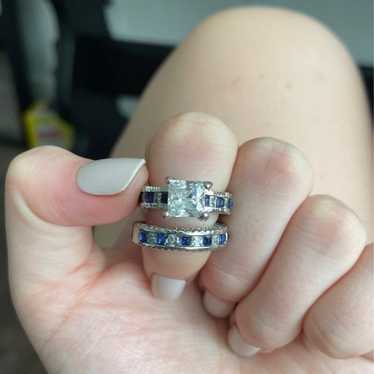 White Sapphire and Blue Sapphire Rings - image 1
