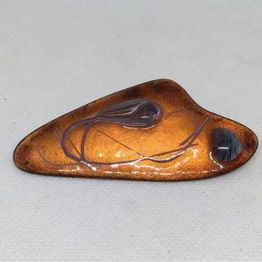Vintage Artisan Copper Enamel Fertility Brooch