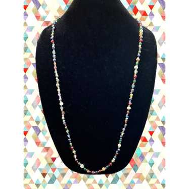 Multi-color Glass/Stone Beaded Necklace 40" long - image 1
