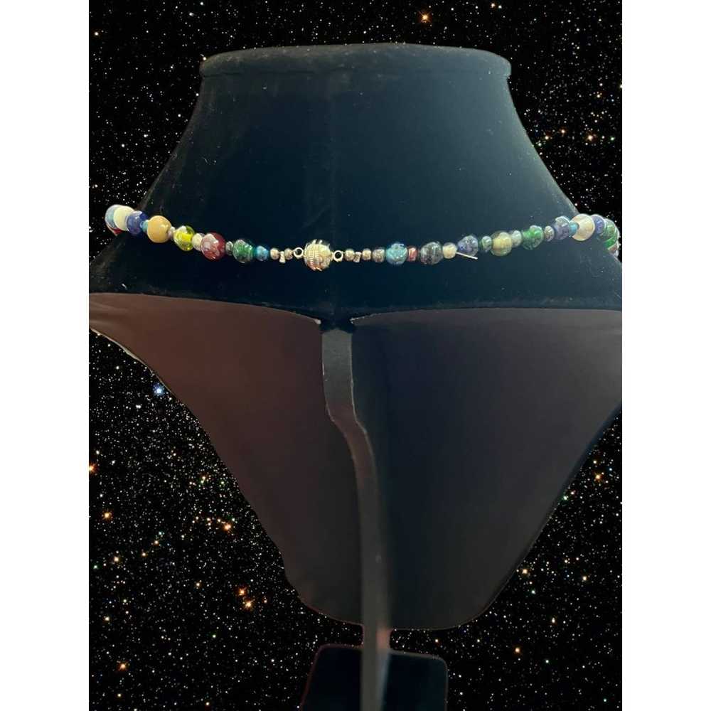Multi-color Glass/Stone Beaded Necklace 40" long - image 2