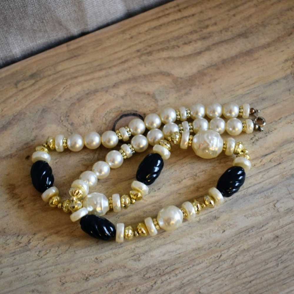 (2) Pre-Loved Vintage Faux Pearl Necklaces - image 2