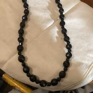 Long jet bead necklace vintage - image 1