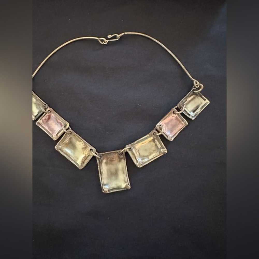 Vintage Handcrafted Brass/Copper Necklace - image 2
