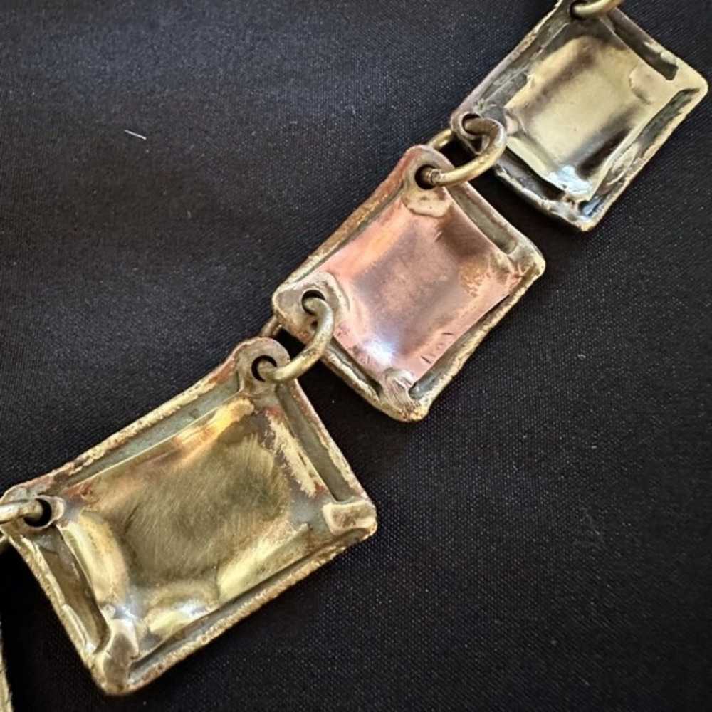 Vintage Handcrafted Brass/Copper Necklace - image 5