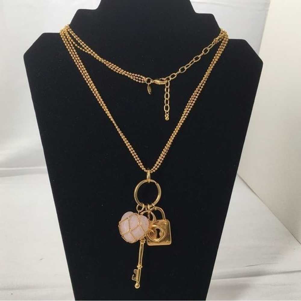 Vintage Joan Rivers, Gold Necklace With Lock, Key… - image 2