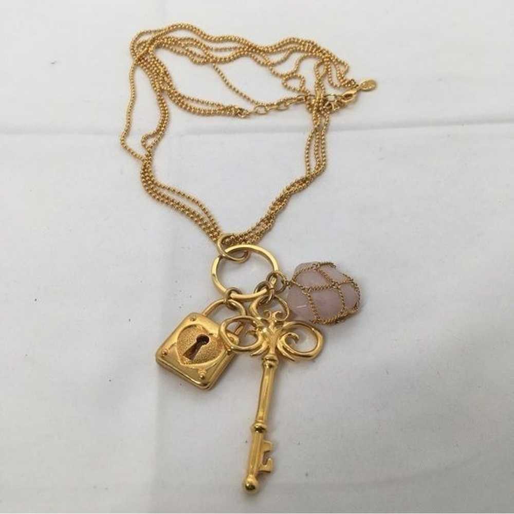 Vintage Joan Rivers, Gold Necklace With Lock, Key… - image 6