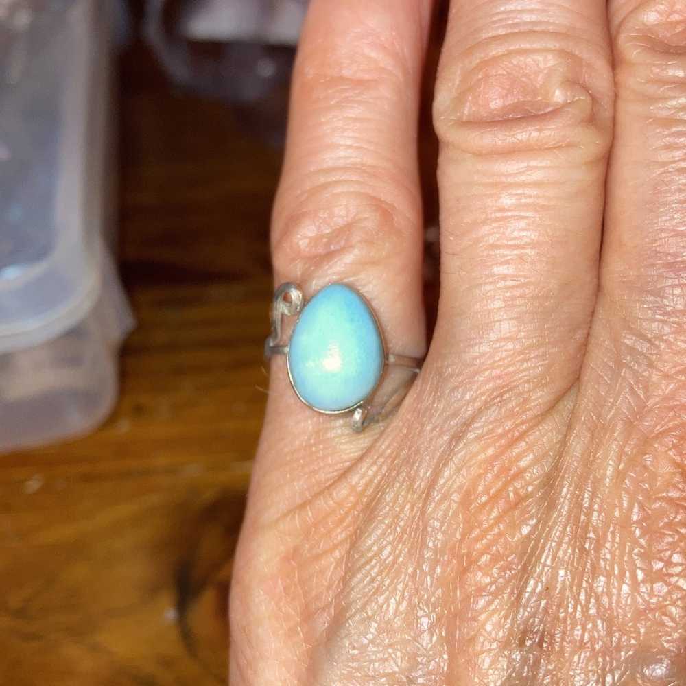 Native South Western Turquoise Ring- Sterling - image 1