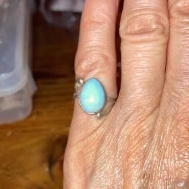 Native South Western Turquoise Ring- Sterling - image 1