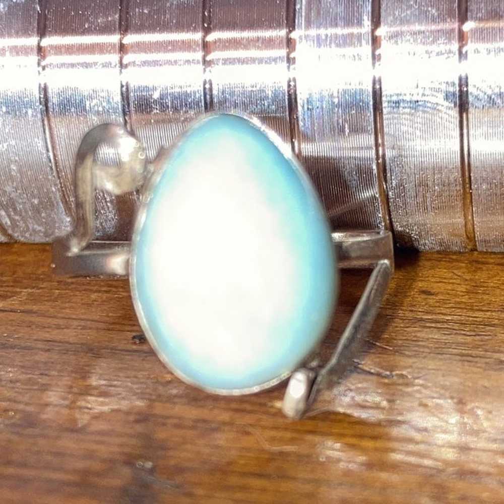Native South Western Turquoise Ring- Sterling - image 2