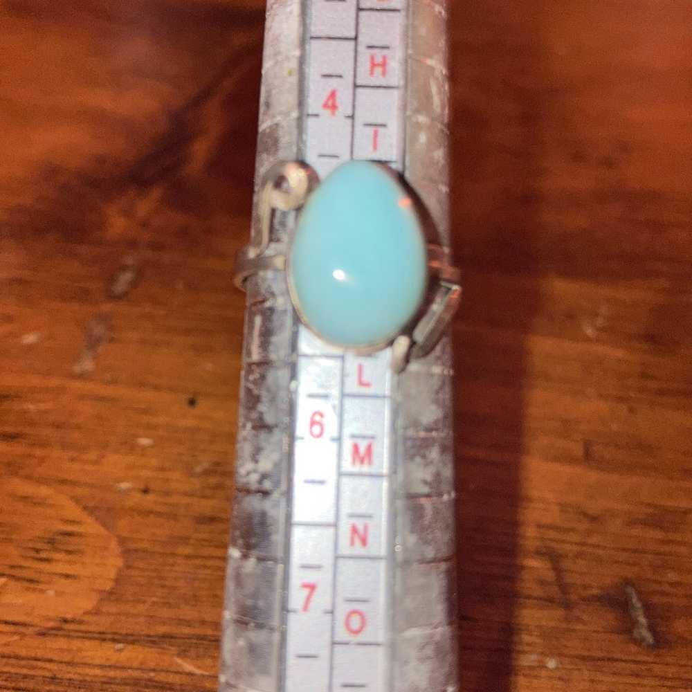 Native South Western Turquoise Ring- Sterling - image 4