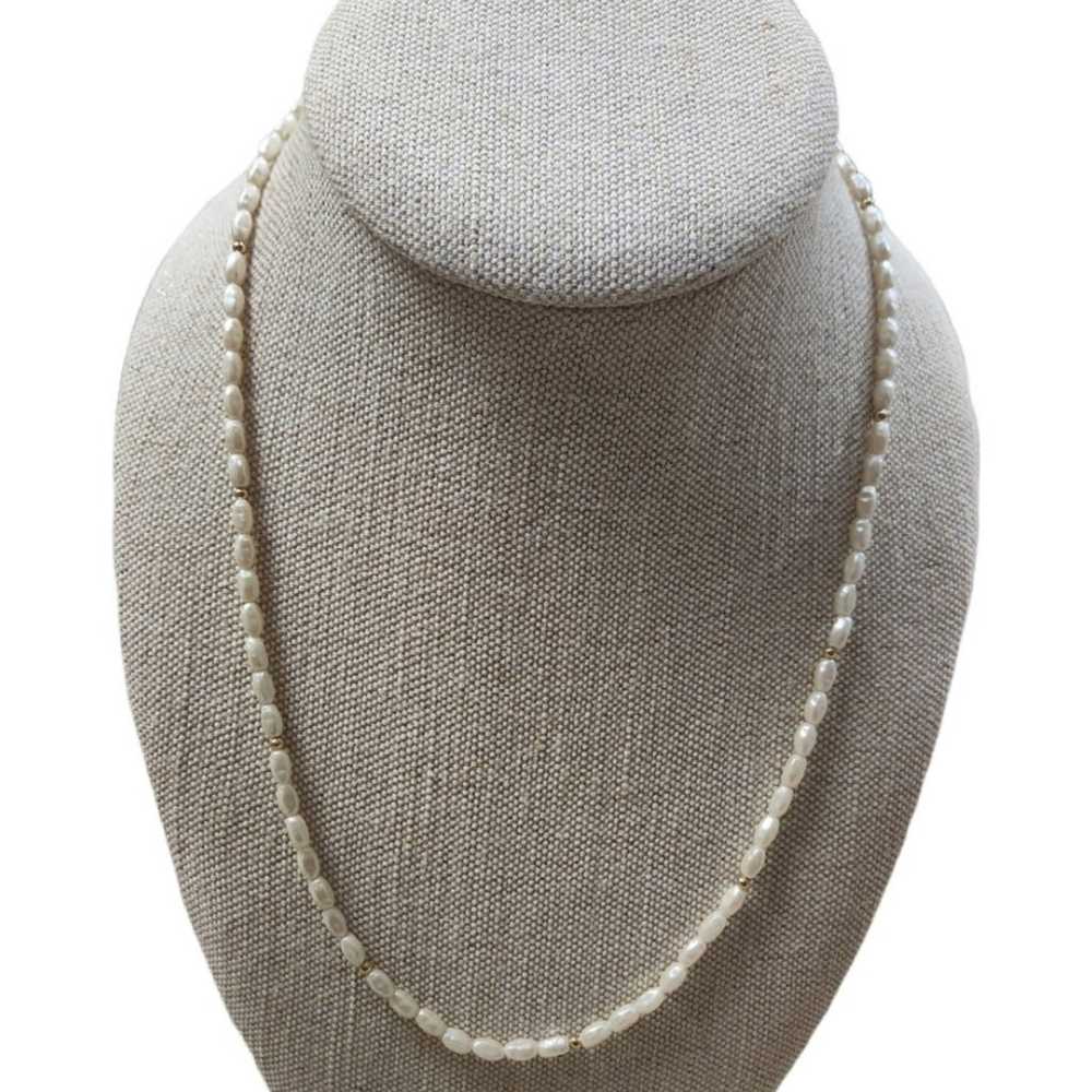 Vintage Gold Toned Pearl Long Strand Necklace - image 1
