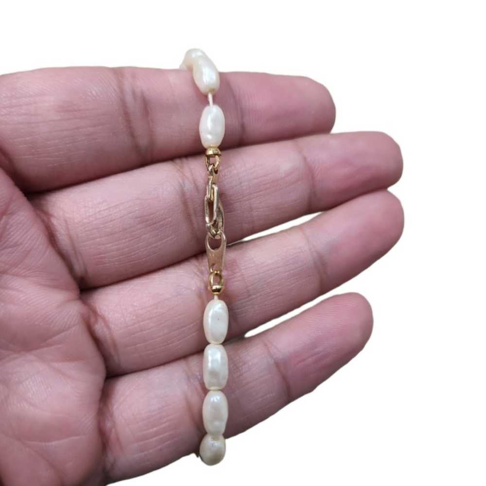 Vintage Gold Toned Pearl Long Strand Necklace - image 3