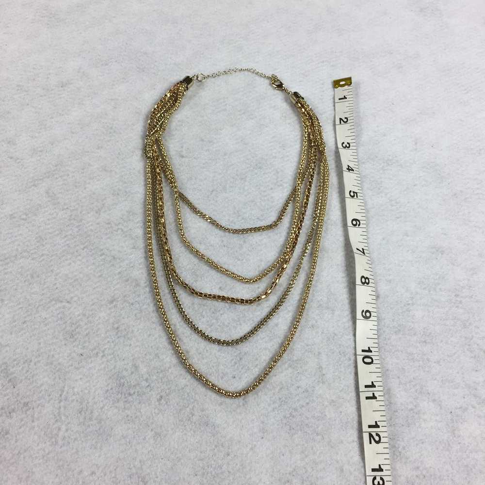 Vintage Multi Layer Necklace Gold Tone - image 5