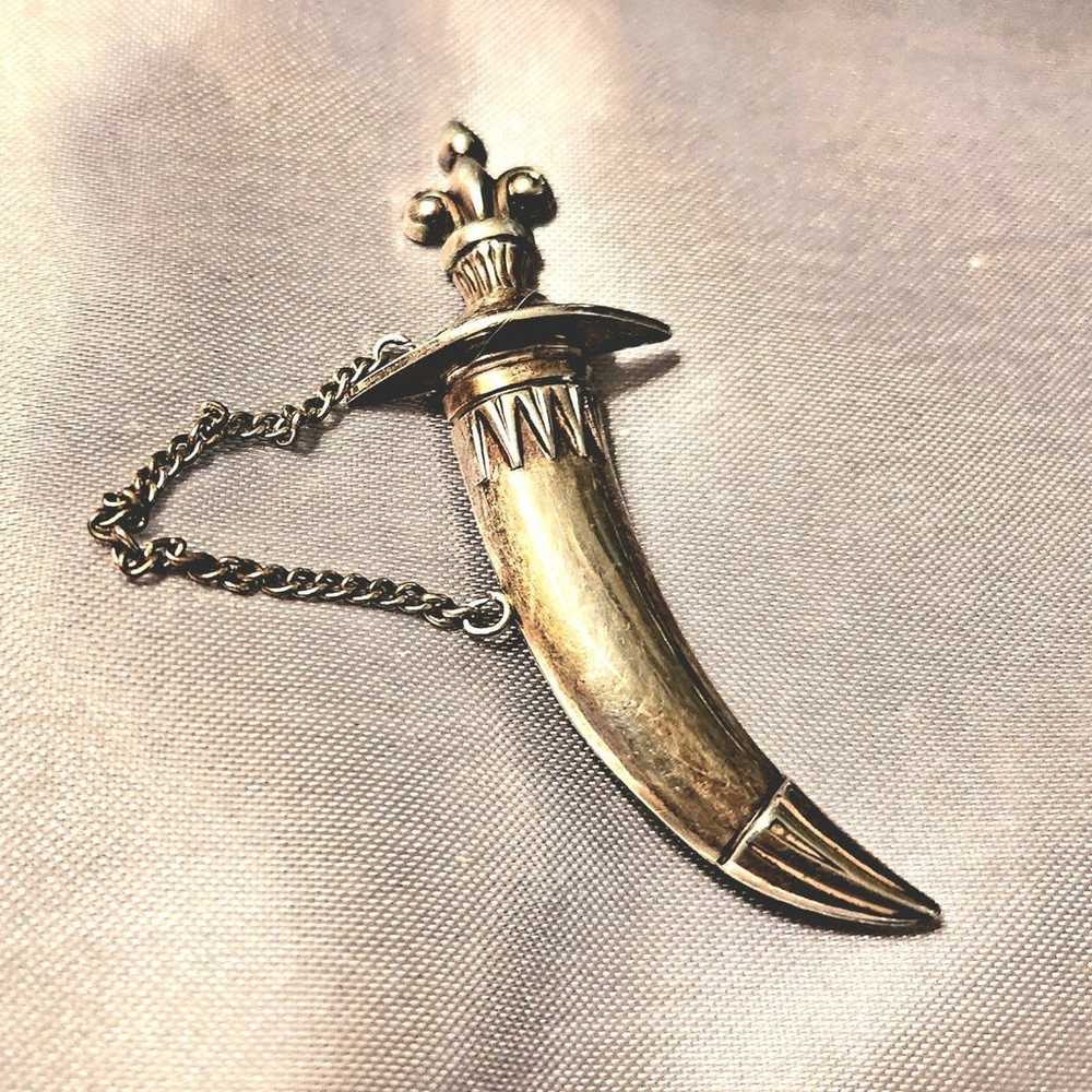 VINTAGE STERLING SILVER SWORD with Chain. STAMPED… - image 1
