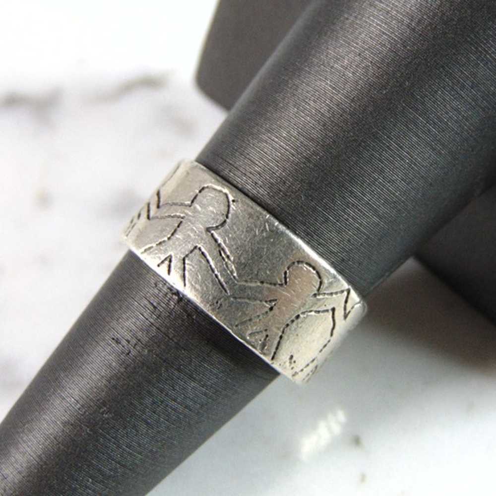 Womens Sterling Silver Family Ring 6.3g E1197 - image 1