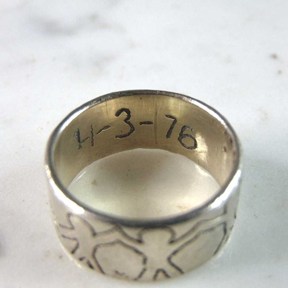 Womens Sterling Silver Family Ring 6.3g E1197 - image 4