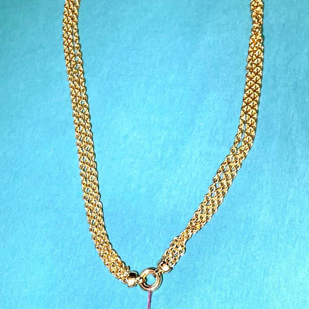 Vintage Multistrand Gold Necklace - image 2