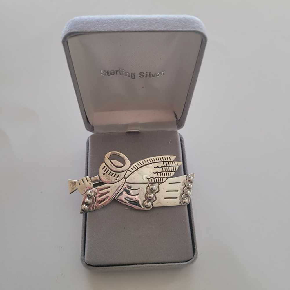 Vintage Sterling Silver Angel Trumpet Christmas H… - image 5