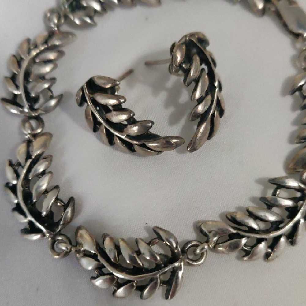 vintage leaf Bracelet and earrings - image 2