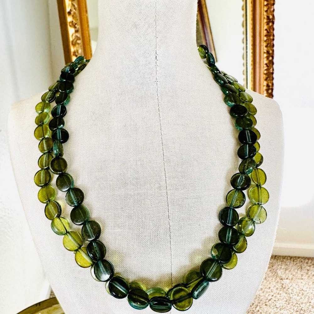 Retro green Necklace & Statement Earrings - image 12