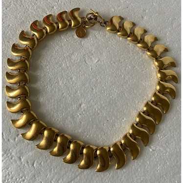 Vintage ANNE KLEIN Signed Chunky Gold Tone Link T… - image 1