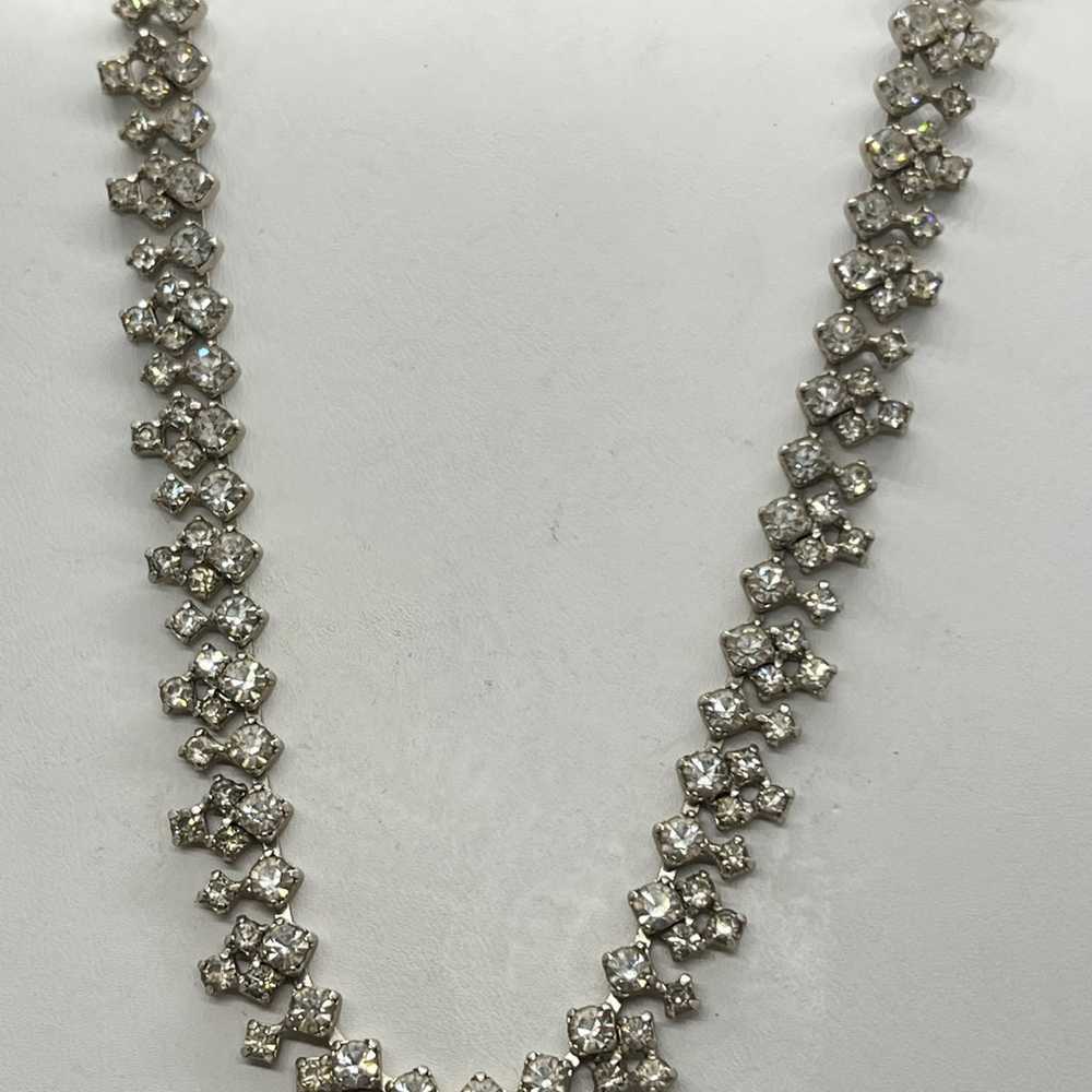 Vintage Signed Kramer Rhinestone 14” Choker Neckl… - image 1