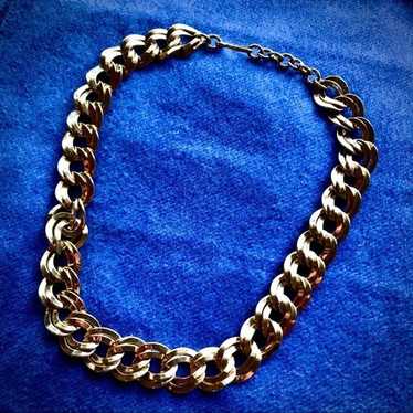 Monet Vintage Gold Chunky Double Chain Necklace