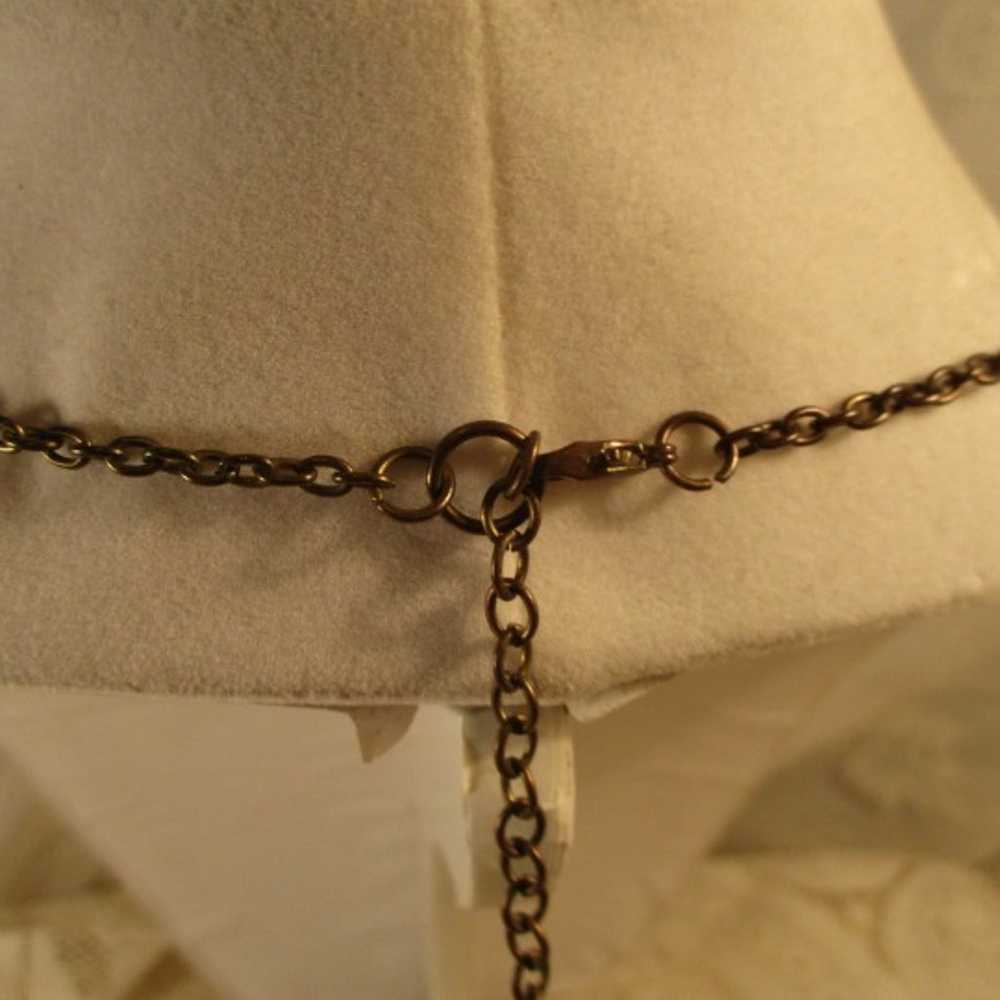 vintage beaded boho fringed bib necklace - image 8
