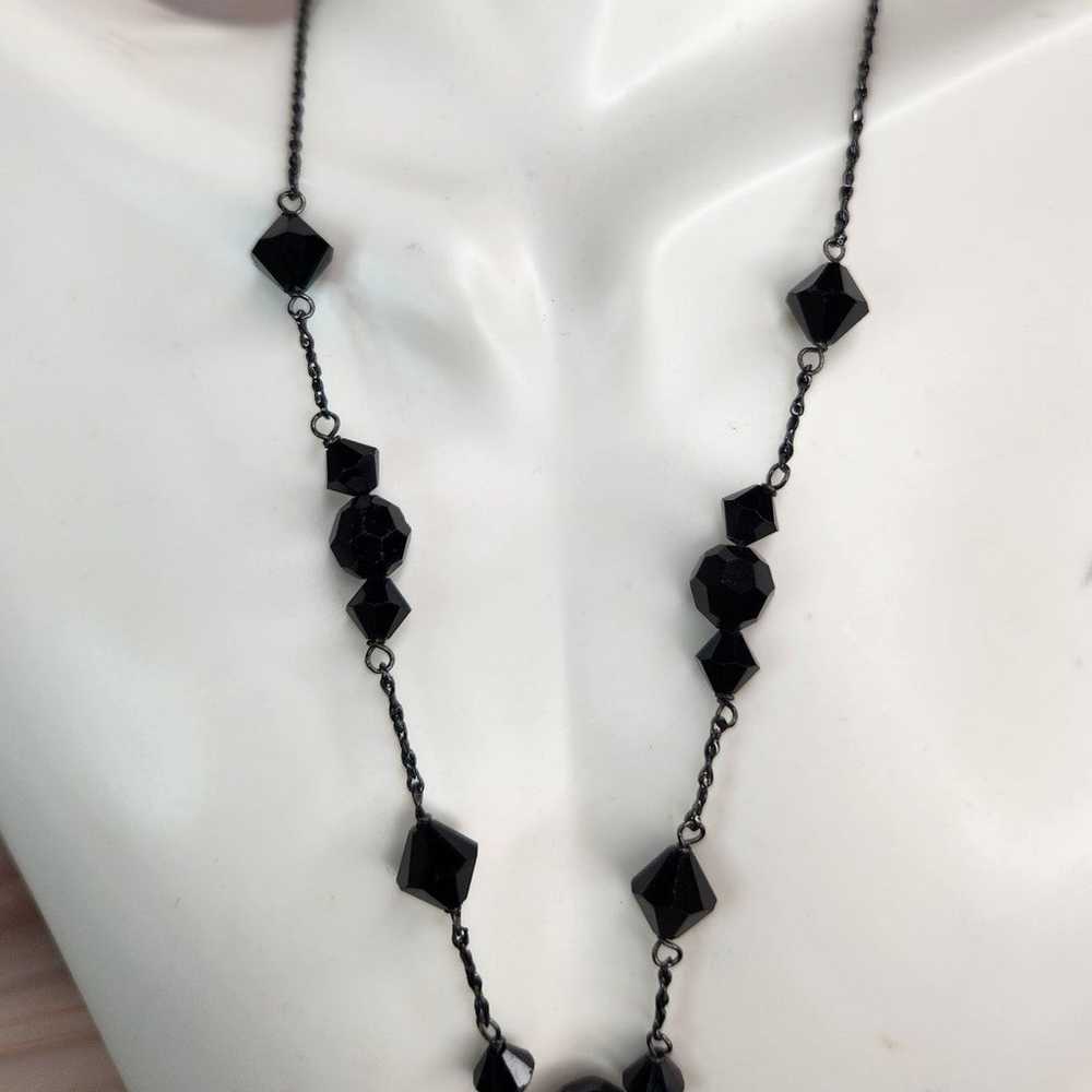 Vintage Givenchy Black Crystal Beaded Necklace - image 10