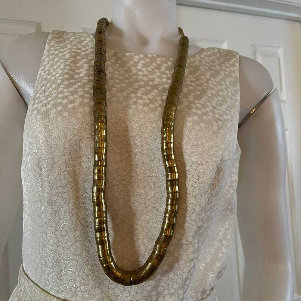 VTG 70's Silver Brass Articulated Snake Necklace … - image 2