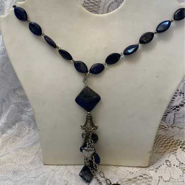 Vtg beautiful lapis lazuli necklace